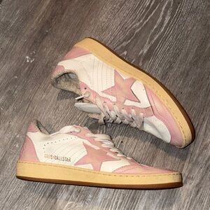 Authentic Golden Goose Pink and Cream Sneakers